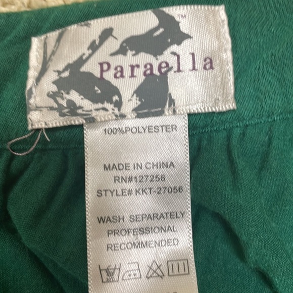 Parella xFrancesca’s Emerald Green One Shoulder Heavy Beaded Top Chiffon Overlay - Picture 5 of 8